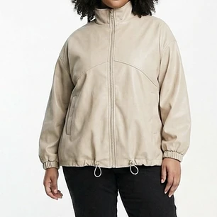 Chaqueta Bomber Ecocuero Bubble Hem ASOS DESIGN CURVE (XXL) SHOWROOM