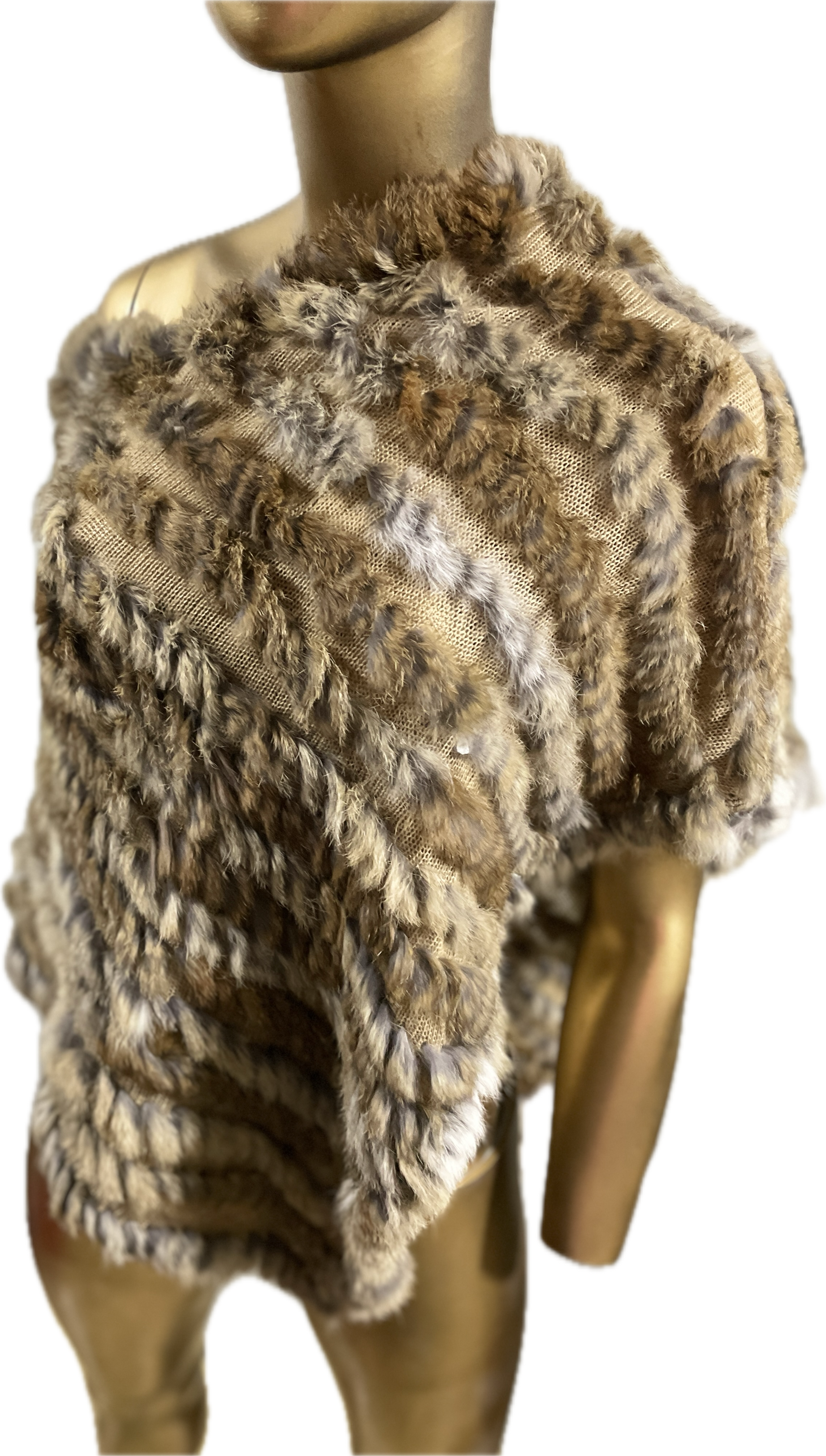 Poncho Trimming 100% Conejo HECHO EN RUSIA (TU) SHOWROOM 4