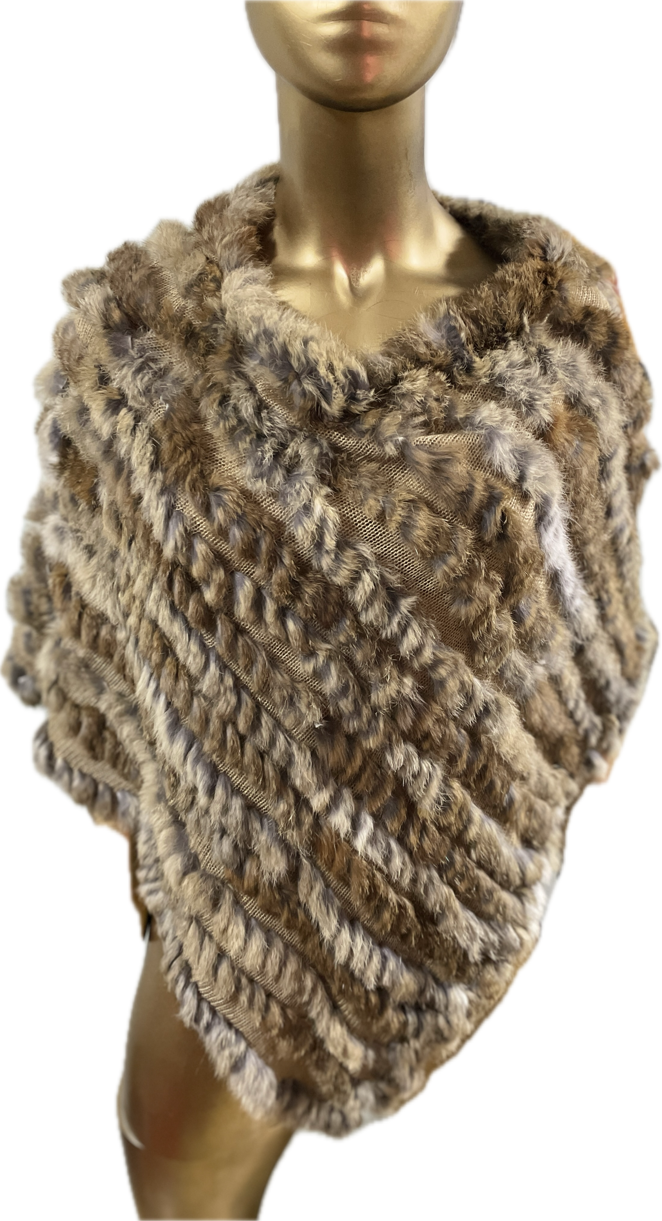 Poncho Trimming 100% Conejo HECHO EN RUSIA (TU) SHOWROOM 5