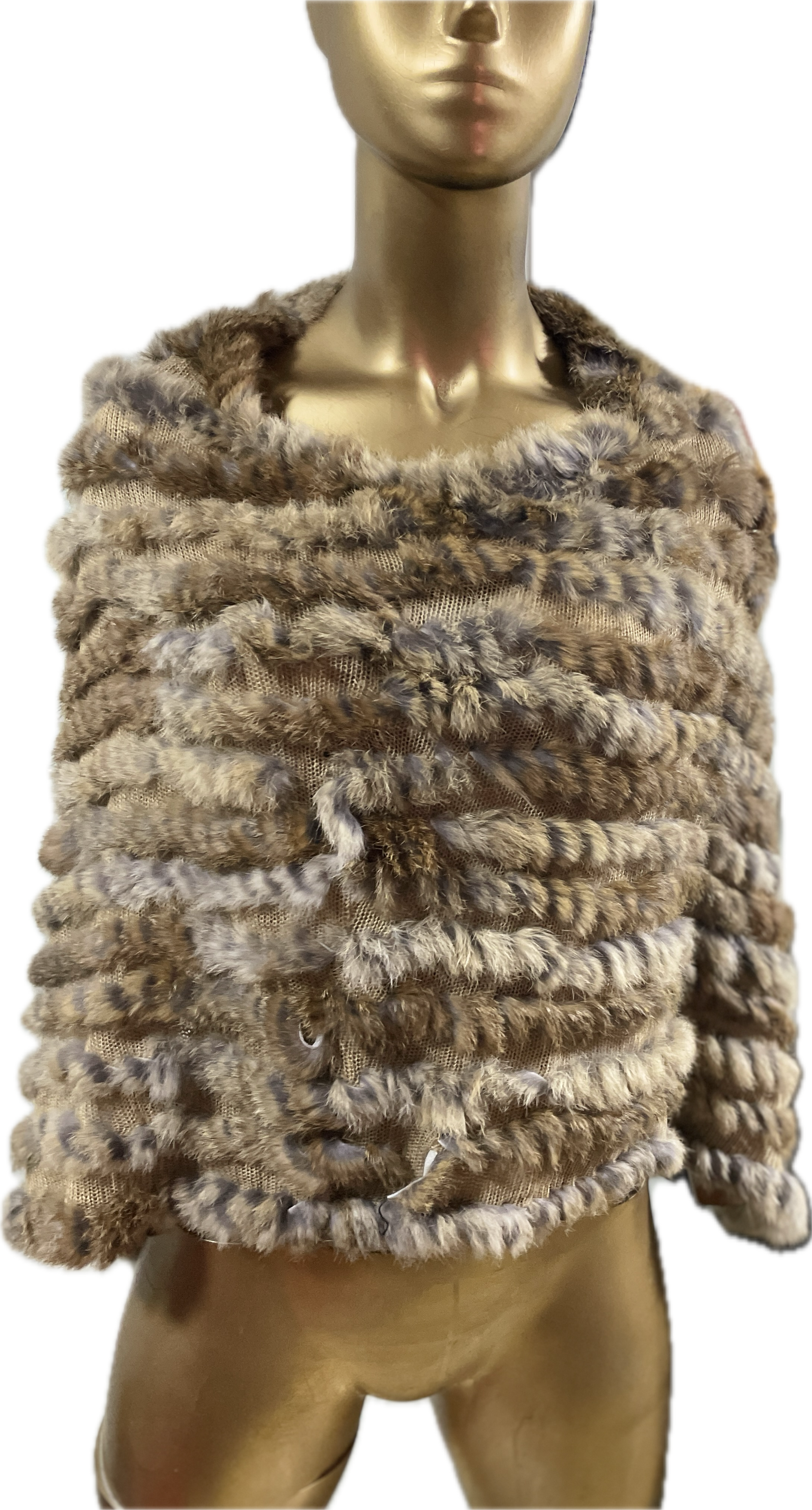 Poncho Trimming 100% Conejo HECHO EN RUSIA (TU) SHOWROOM 6