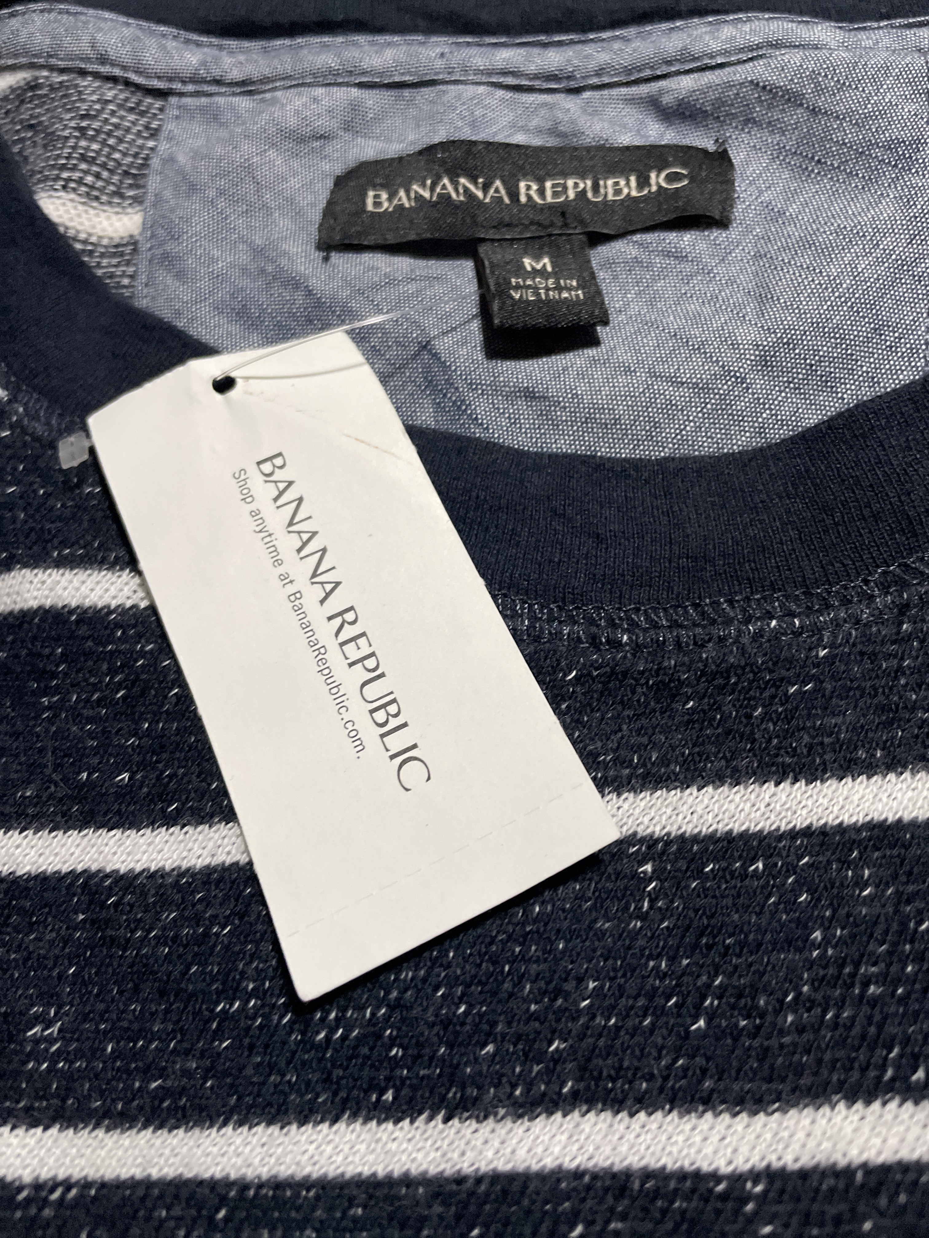 Polera Manga Larga Breton Stripe Textura BANANA REPUBLIC (M-L) NUEVO CON ETIQUETAS 2