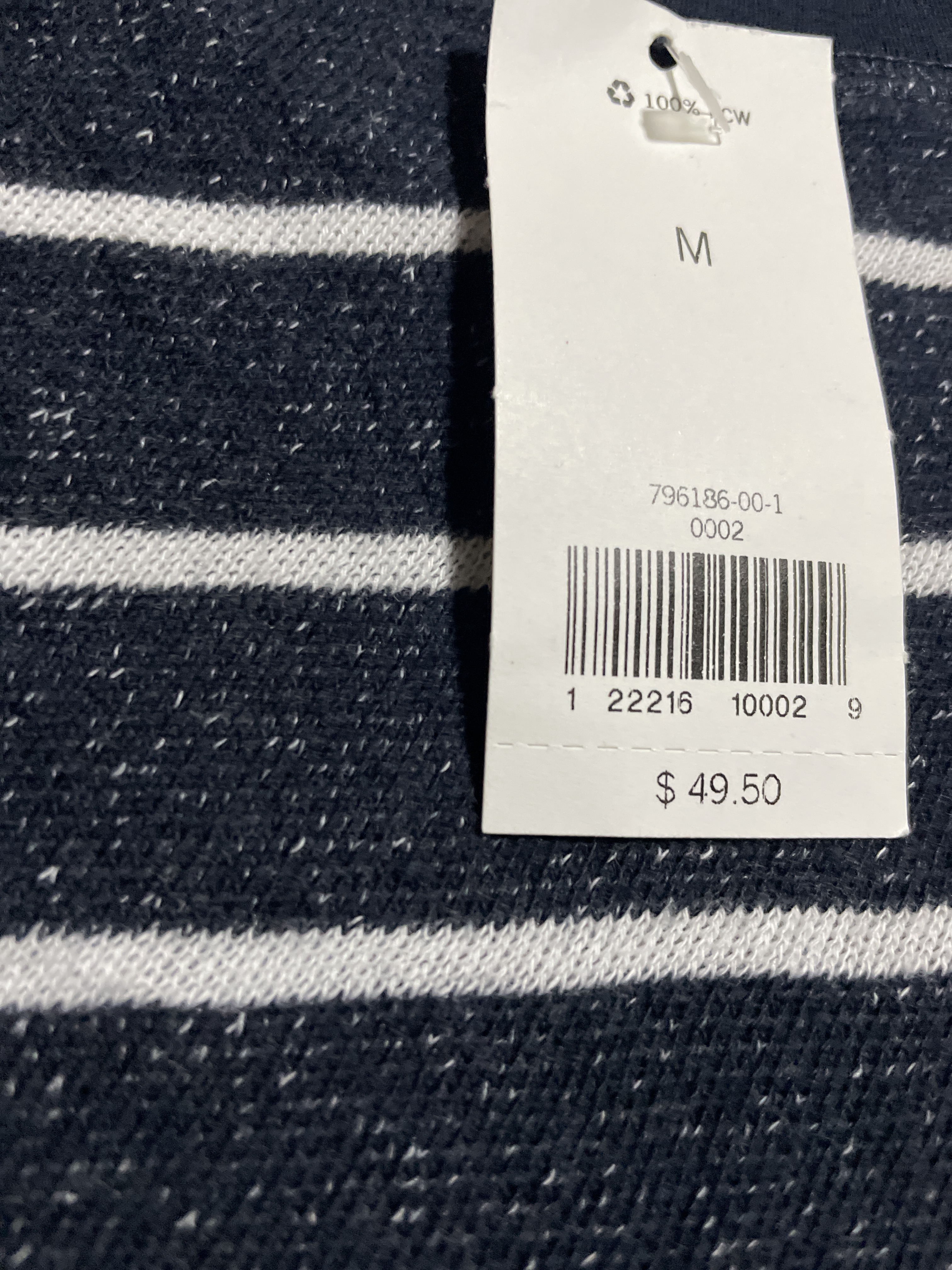 Polera Manga Larga Breton Stripe Textura BANANA REPUBLIC (M-L) NUEVO CON ETIQUETAS 3