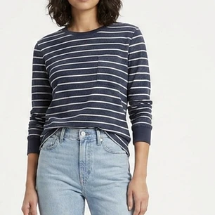 Polera Manga Larga Breton Stripe Textura BANANA REPUBLIC (M-L) NUEVO CON ETIQUETAS