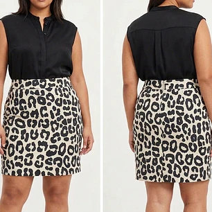 Falda Animal Print  29% SEDA LOFT ANNE TAYLOR (XL) SHOWROOM 