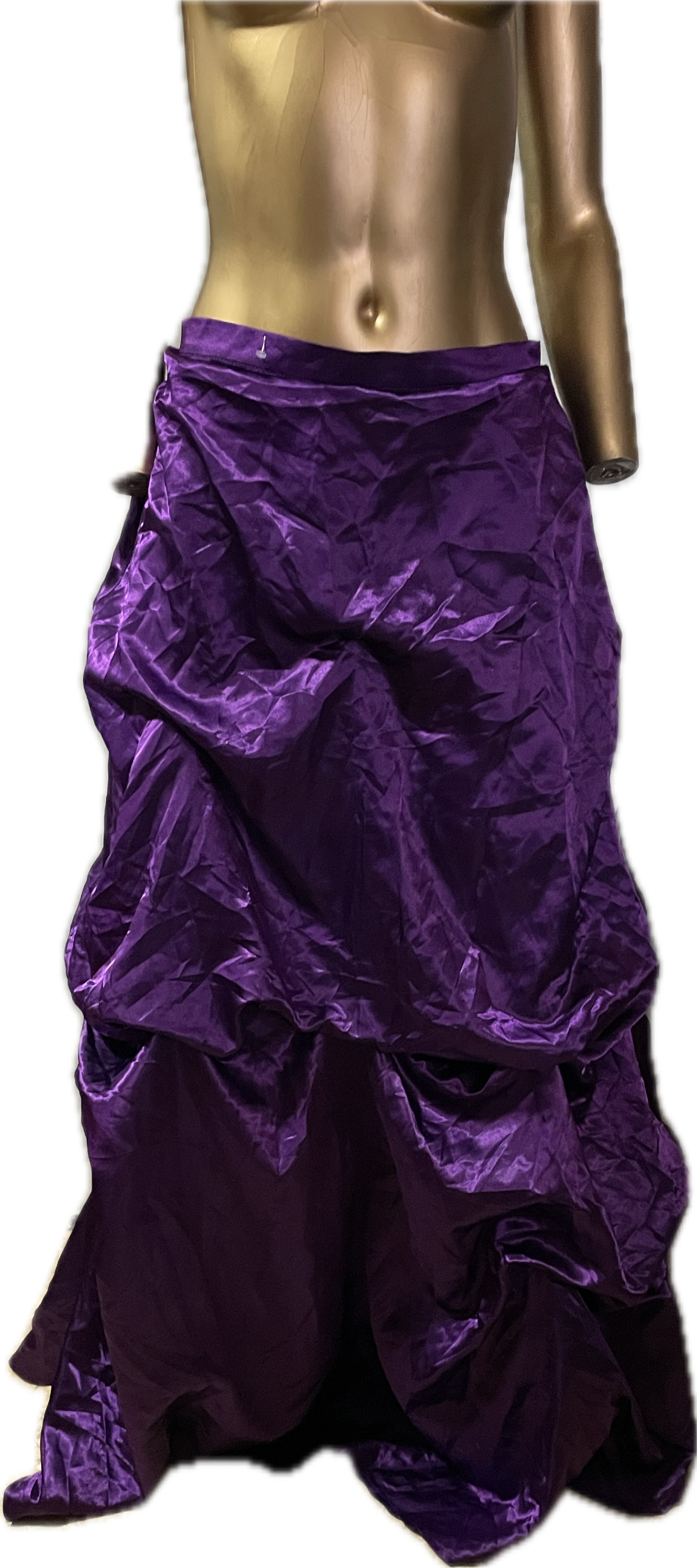 Falda Maxi Gala Satin Dreapeado Romántica CHOU CHOU JAPAN (M) NUEVO 4