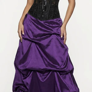 Falda Maxi Gala Satin Dreapeado Romántica CHOU CHOU JAPAN (M) NUEVO