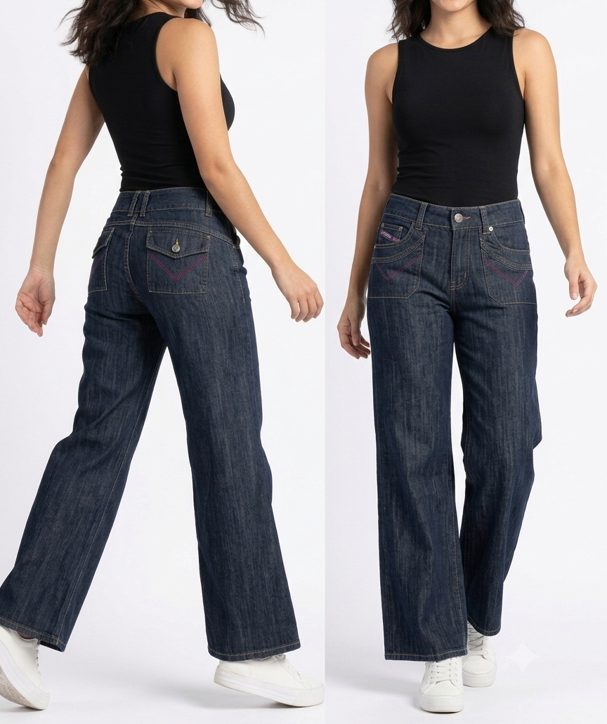 Jeans Wide Leg Tex (S) NUEVO CON ETIQUETA 1