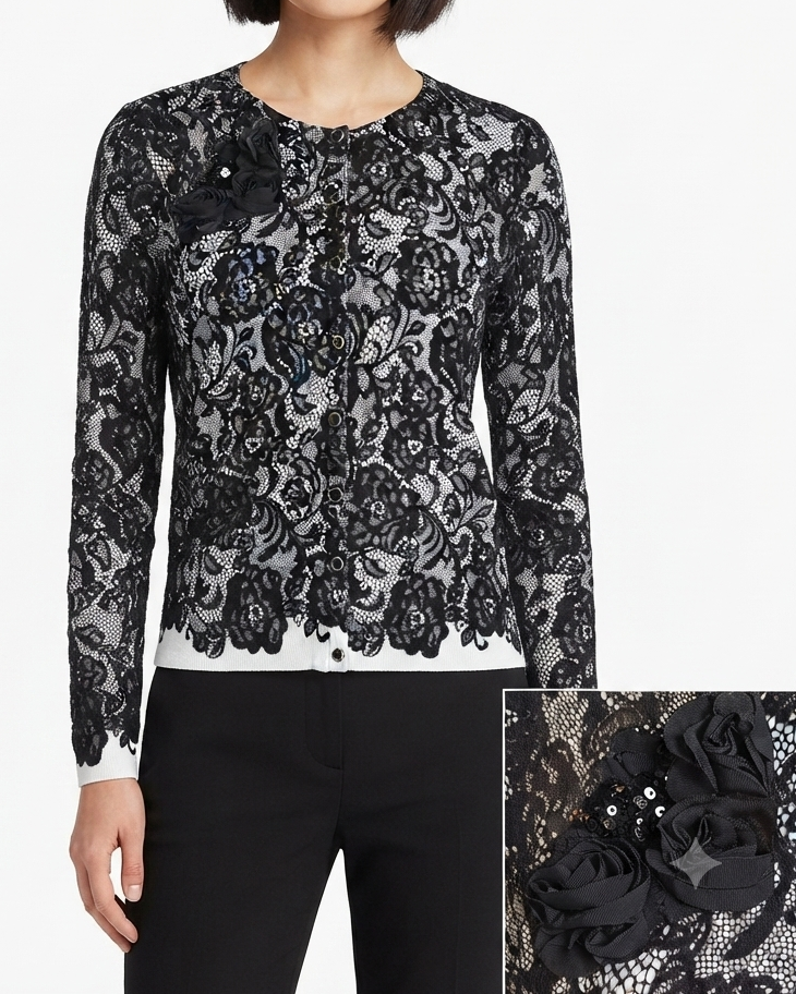 Cardigan con Roseton WHITE HOUSE BLACK MARKET (S) SHOWROOM 1