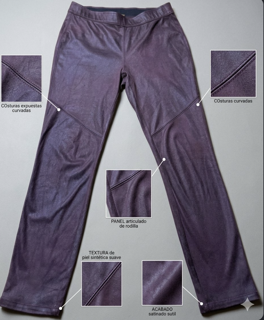 Leggings Cuero Vegano Gamuzado Burgundy FREE PEOPLE (M) SHOWROOM  2