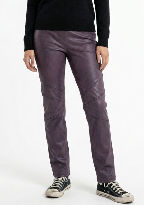 Leggings Cuero Vegano Gamuzado Burgundy FREE PEOPLE (M) SHOWROOM  1