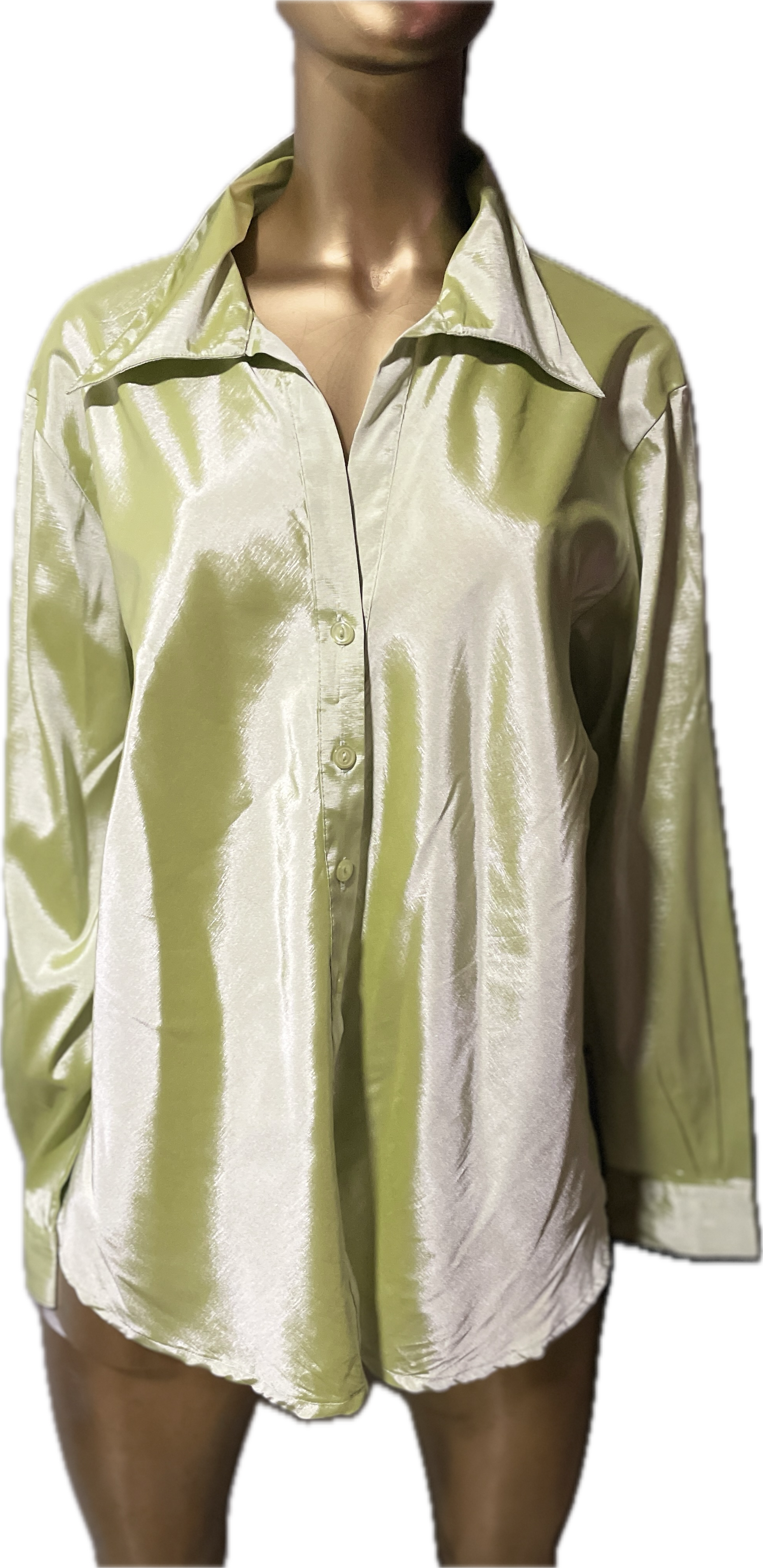 Blusa Satinada/Sedosa Cuello Punta UNBRANDED (XXL)  2
