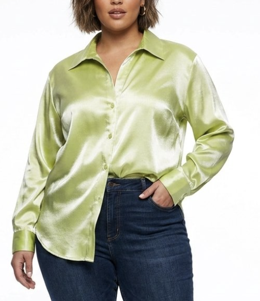 Blusa Satinada/Sedosa Cuello Punta UNBRANDED (XXL)  1