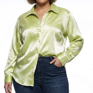 Blusa Satinada/Sedosa Cuello Punta UNBRANDED (XXL) 
