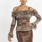Top Chifón Animal Print Cold Shoulder crinkle VIOLET & CLAIRE (S- M-L) - thumbnail 1