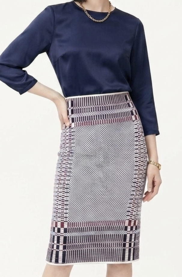 Falda Pencil Tejida Jacquard Basquet-Weave TORY BURCH (L) SHOWROOM 1
