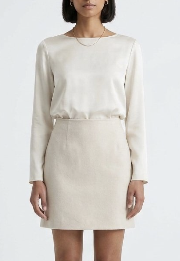 Falda A-Line Ecru 90% Lana Virgen WEEKEND BY MAX MARA (S) SHOWROOM 1
