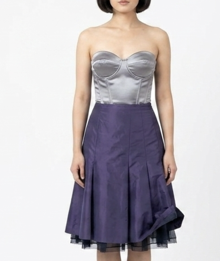 Falda Midi Gala Tafetán Satinado con Tul MEXX (M) SHOWROOM 1