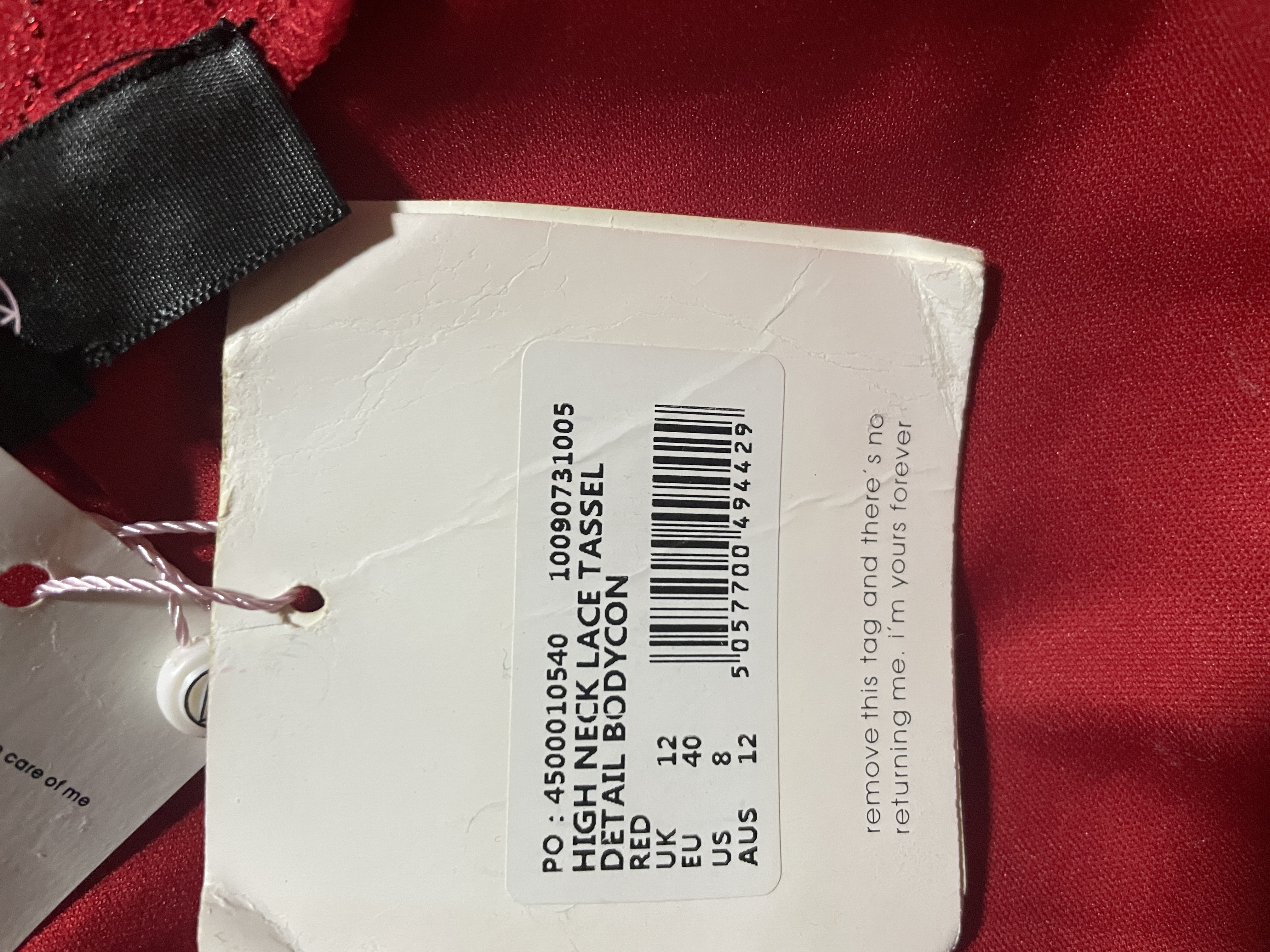 Vestido Bodycon Mini Encaje Flecos MISSGUIDED (S) NUEVO CON ETIQUETAS 3
