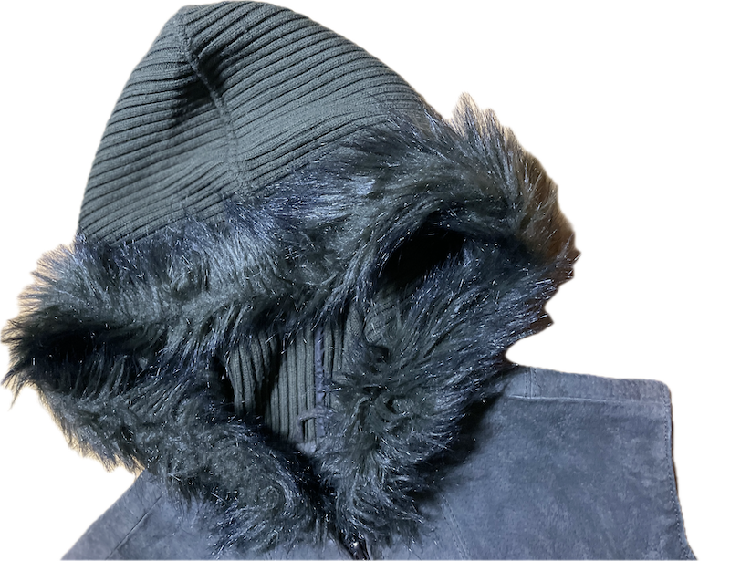 Chaleco 100% Cuero Gamuza Hoody Peludo LIVE A LITTLE (M-L)  4