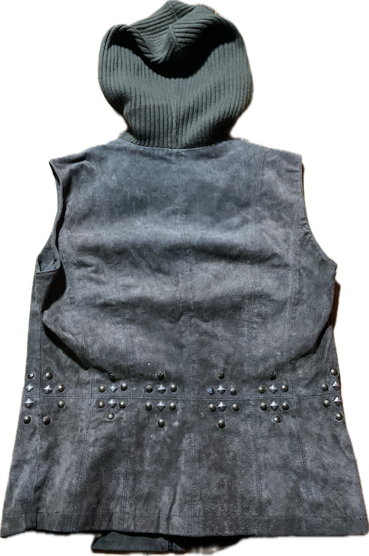 Chaleco 100% Cuero Gamuza Hoody Peludo LIVE A LITTLE (M-L)  5