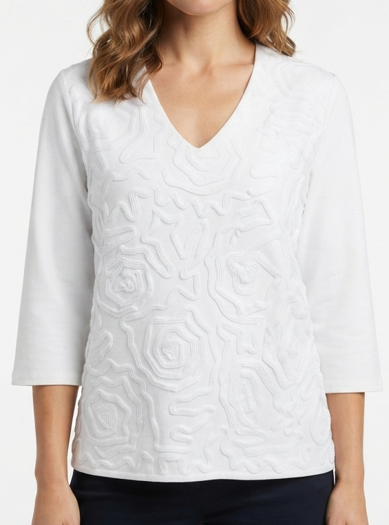 Suéter Petite en V con Relieve DESIGNERS ORIGINALS (S) NUEVO 1