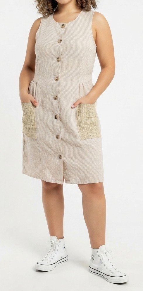 Vestido Midi Sin Mangas con Bolsillos MELANGE GIRL (XL-XXL) NUEVO CON ETIQUETAS 1