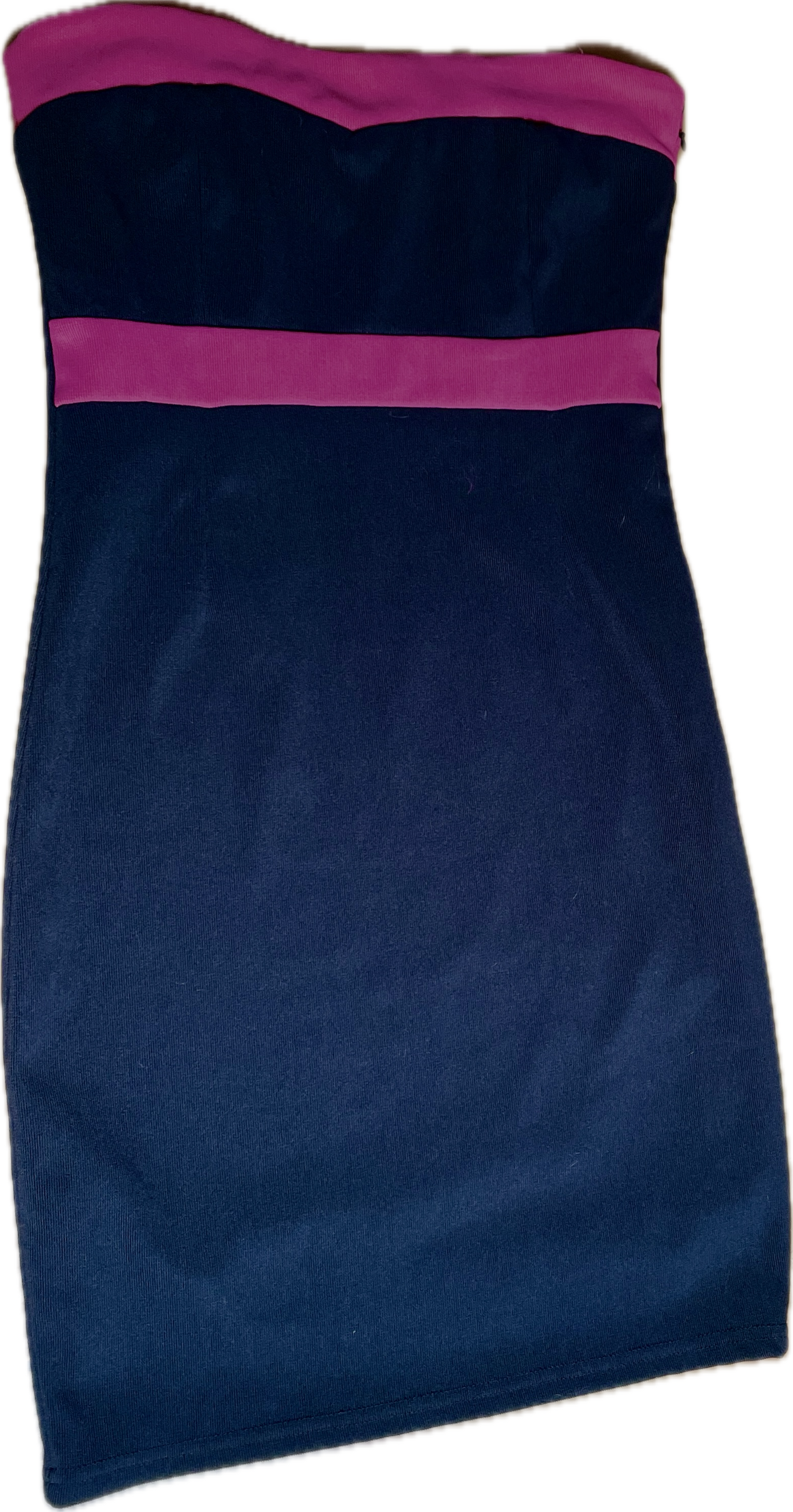 Vestido Strapless Bodycon Bloques Contraste AMISU (XS) 2