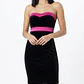 Vestido Strapless Bodycon Bloques Contraste AMISU (XS) - thumbnail 1
