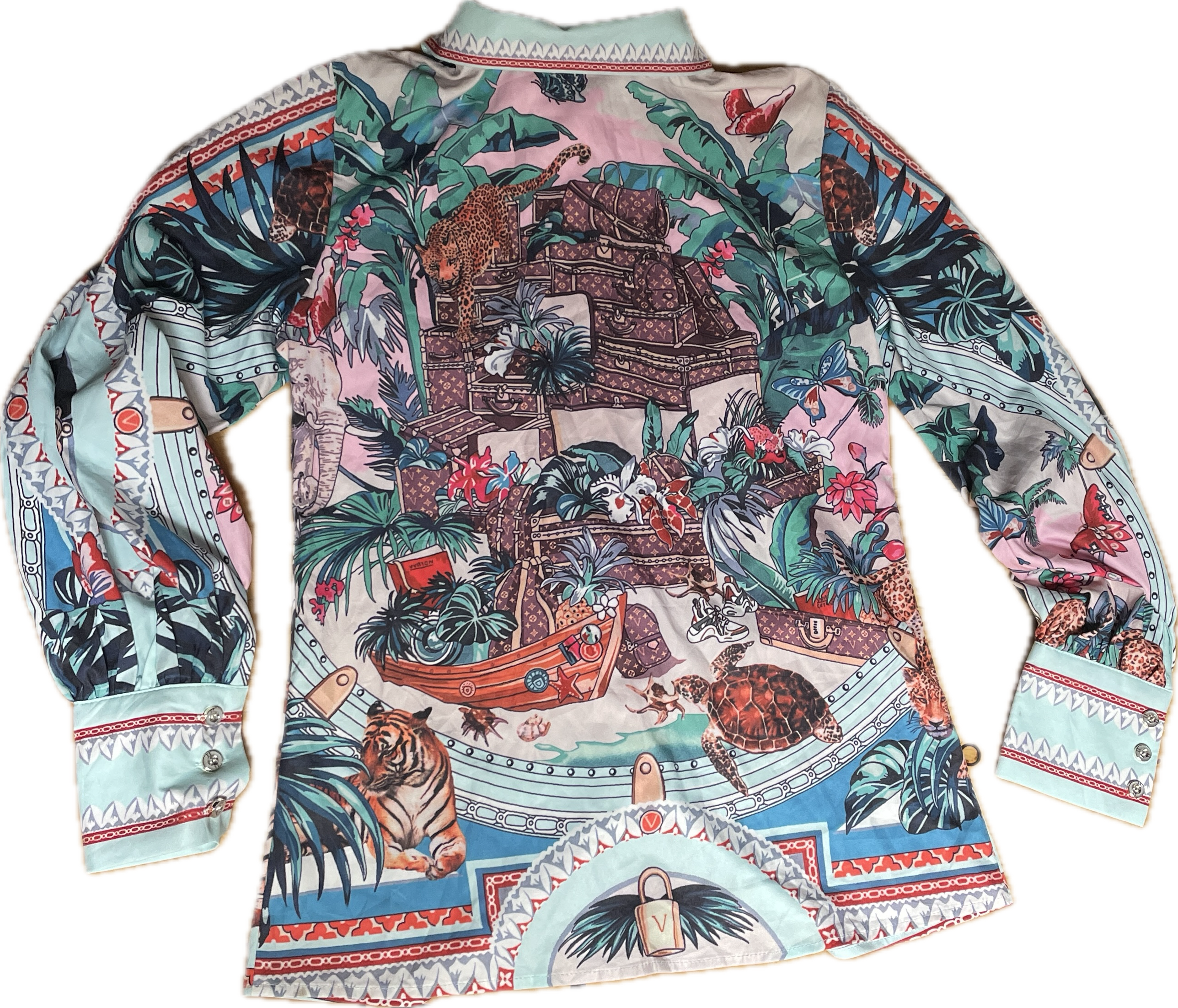 Blusa Satín Estampado Barroco Tropical UNBRANDED (S) SHOWROOM 3