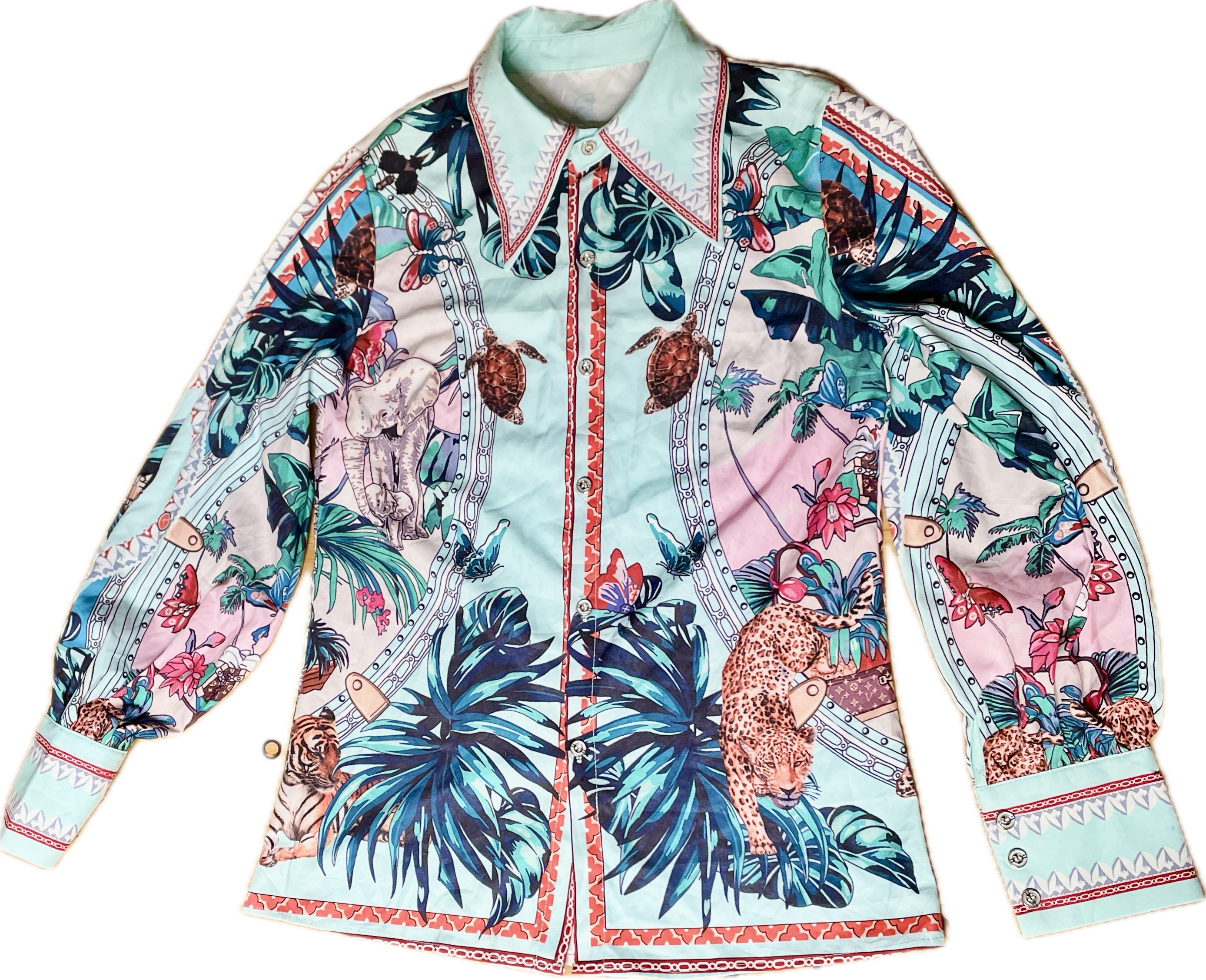 Blusa Satín Estampado Barroco Tropical UNBRANDED (S) SHOWROOM 2