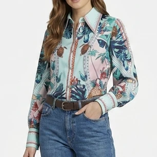 Blusa Satín Estampado Barroco Tropical UNBRANDED (S) SHOWROOM