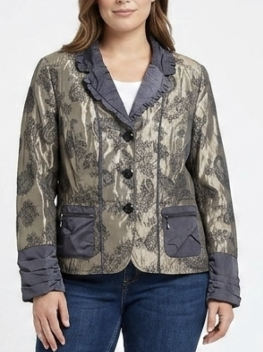 Blazer Jacquard Brocado Tornasolado Metalizado KRISS SWEDEN (L) NUEVO  1