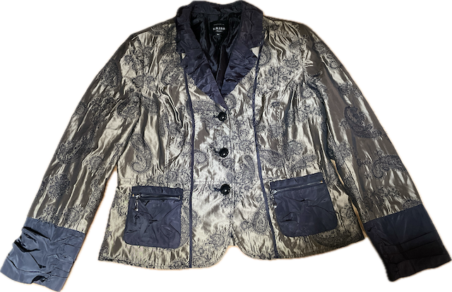 Blazer Jacquard Brocado Tornasolado Metalizado KRISS SWEDEN (L) NUEVO  2