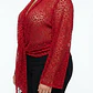 Top Rojo de Encaje con Lazo Frontal WILD FABLE (XL-XXL) NUEVO CON ETIQUETAS - Miniatura 2