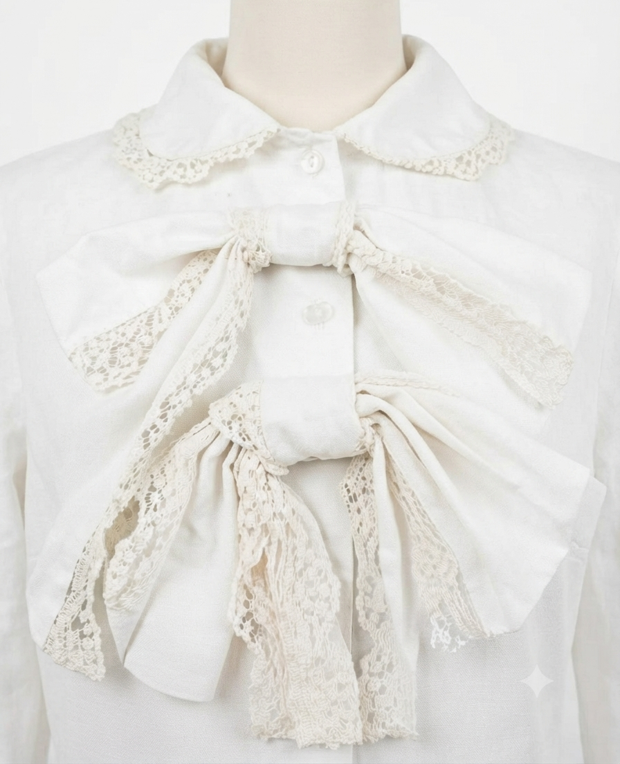 Blusa Romántica con Lazos y Encaje (S) SHOWROOM 4