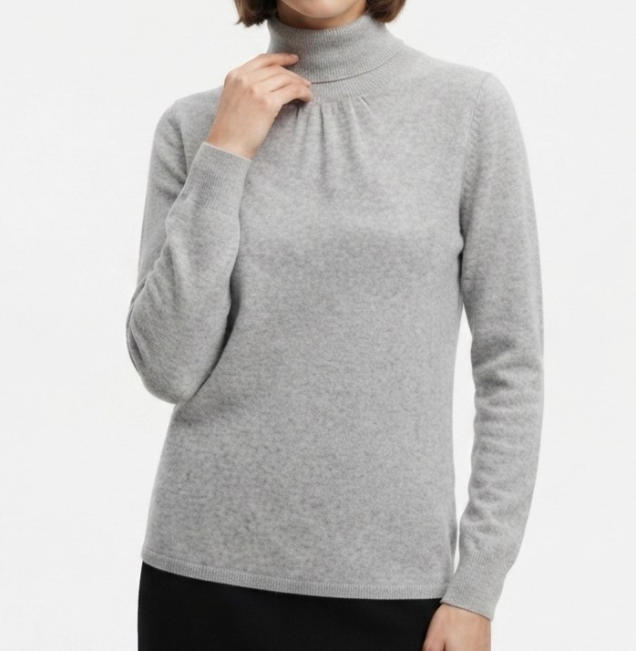 Suéter Gris 100 % Merino Wool Cuello Alto ANN TAYLOR (L) NUEVO 1