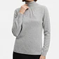 Suéter Gris 100 % Merino Wool Cuello Alto ANN TAYLOR (L) NUEVO - thumbnail 1