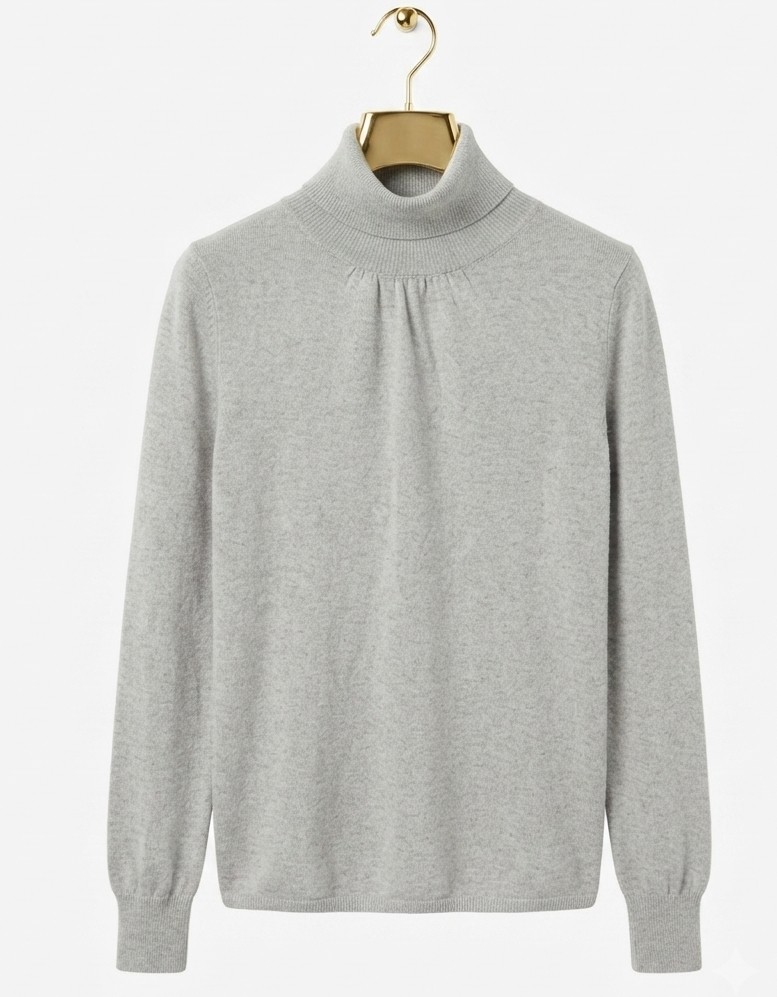 Suéter Gris 100 % Merino Wool Cuello Alto ANN TAYLOR (L) NUEVO 2