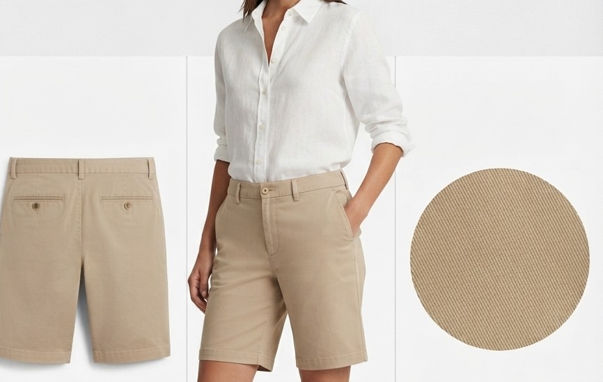 Bermuda Chino Beige 100 % Algodon DKNY (S) NUEVO CON ETIQUETAS 2