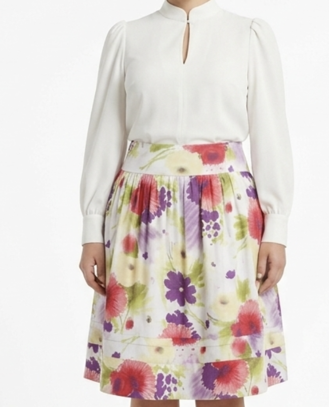 Falda Evasé Algodón Flores SFERA (M) SHOWROOM 1