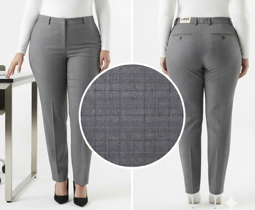 Pantalón Sastre Gris Príncipe de Gales LINEAGE (L-42) NUEVO CON ETIQUETAS 2