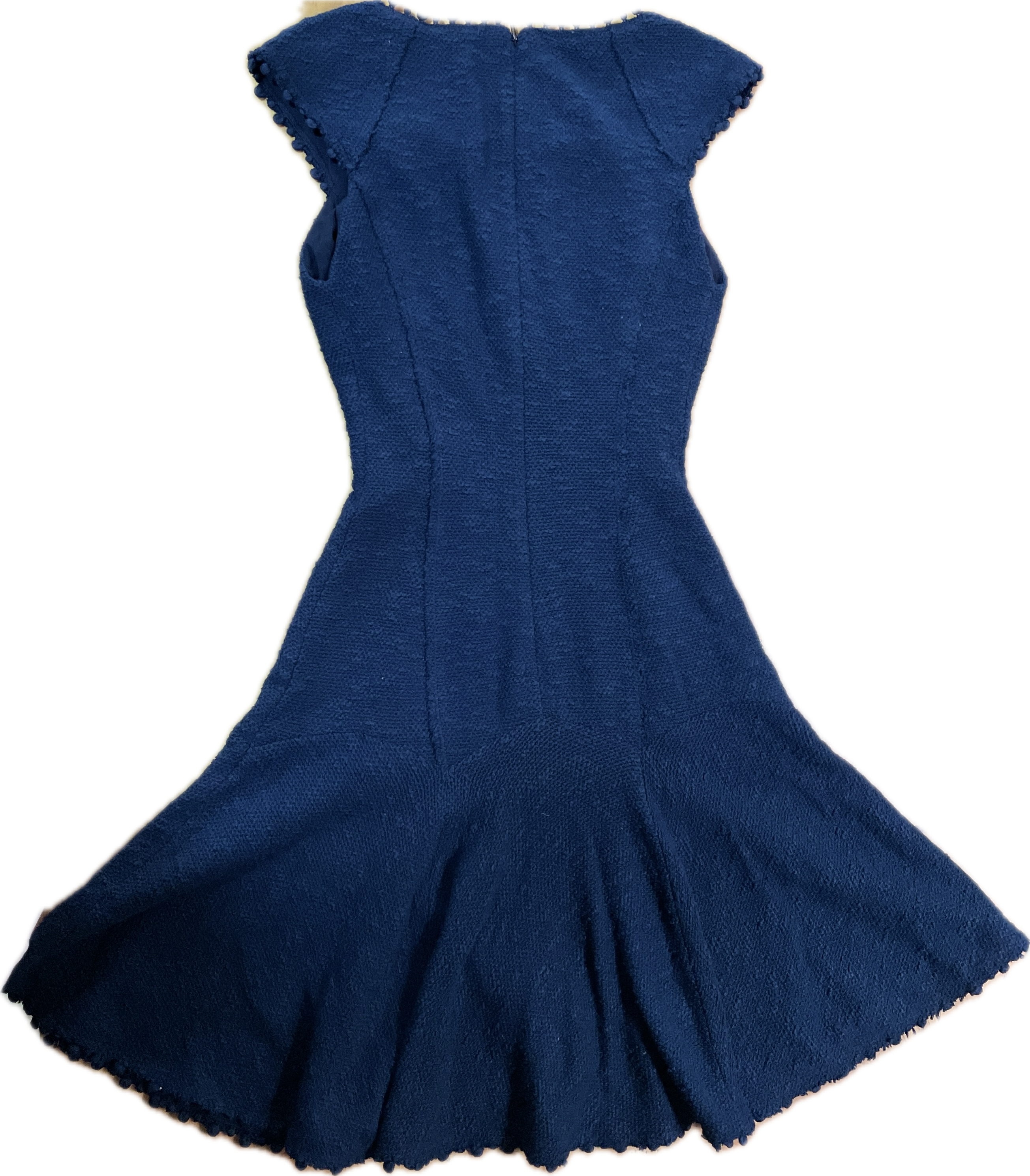Vestido Tweed Acampanado Cuello Pompones REBECCA TAYLOR (XS) SHOWROOM 4
