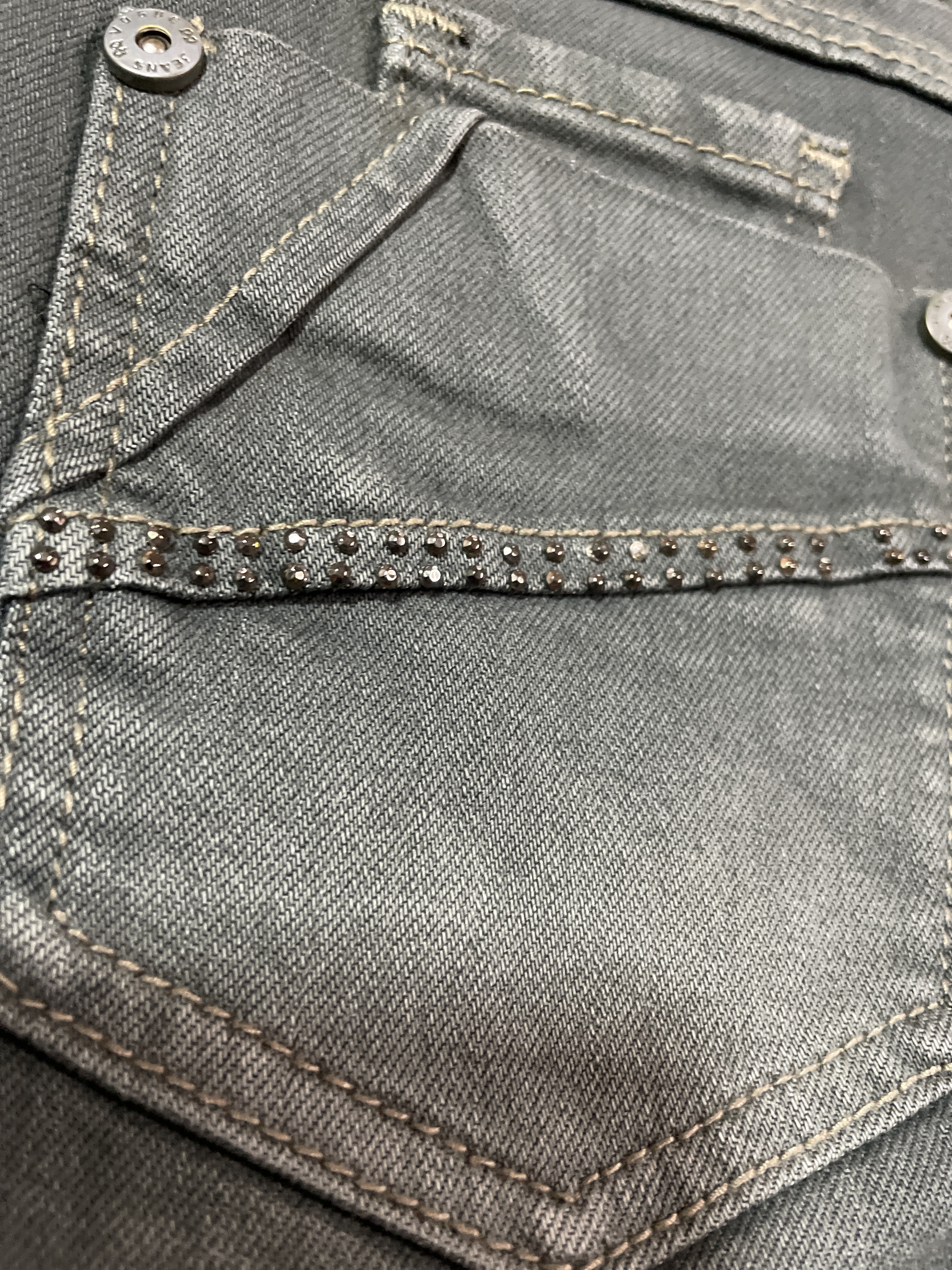 Jeans Capri Bordado Aplicaciones Brillantes BENYU (S) NUEVO CON ETIQUETAS 3