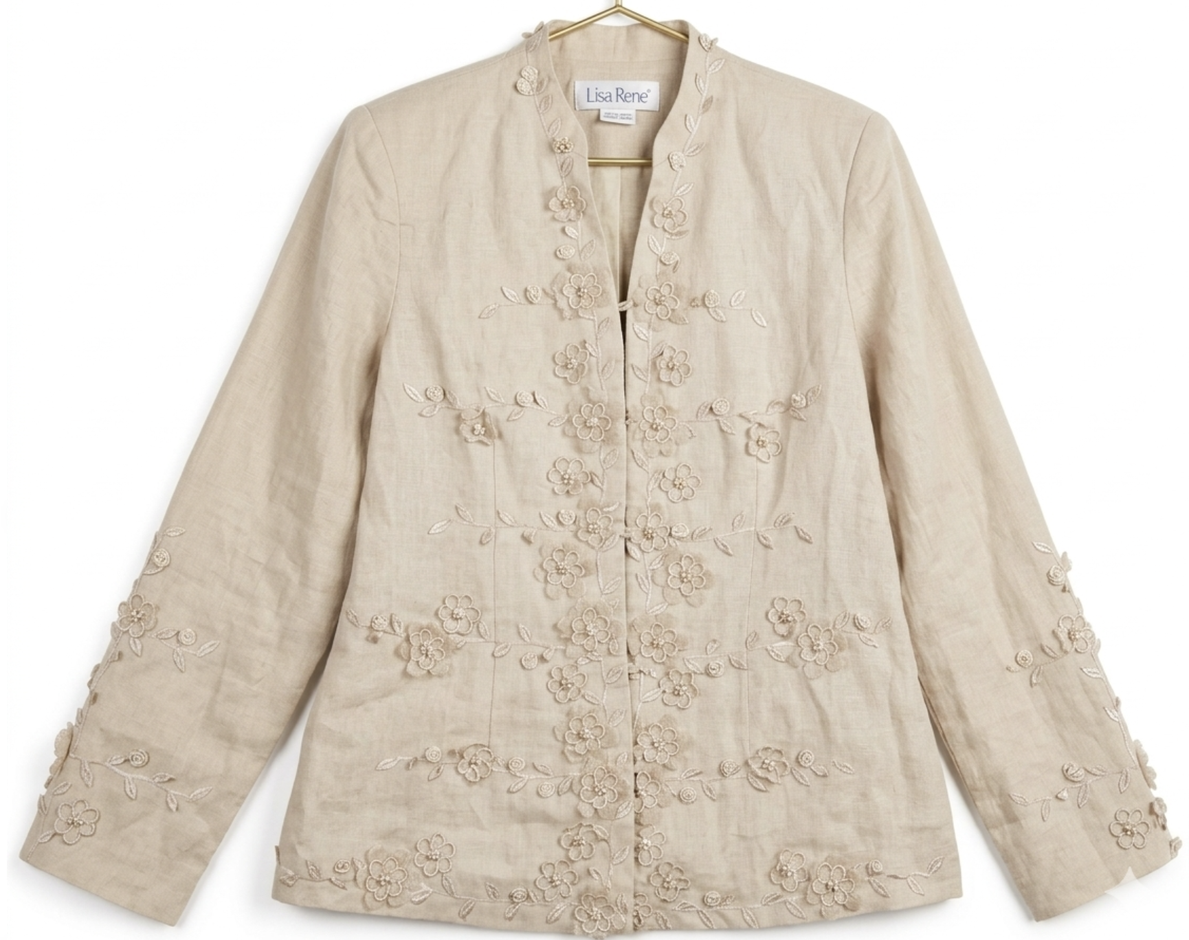 Blazer Diseño Floral Tridimensional 100% Ramie LISA RENÉ (S) SHOWROOM 3