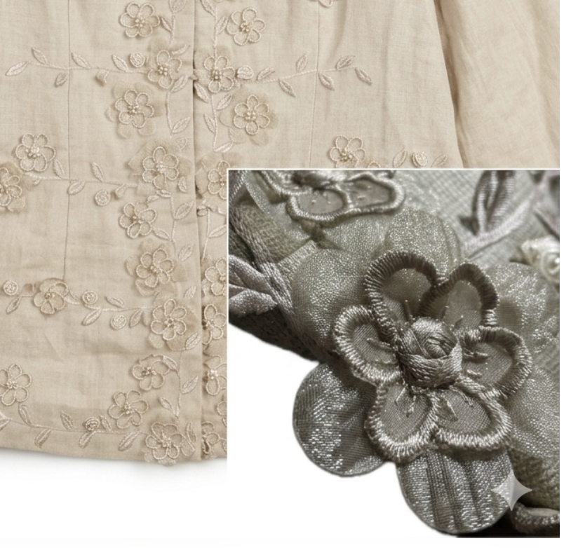Blazer Diseño Floral Tridimensional 100% Ramie LISA RENÉ (S) SHOWROOM 4
