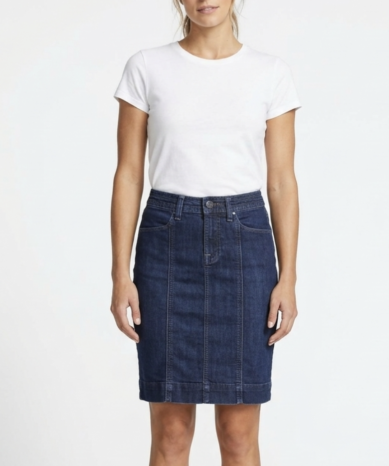 Minifalda Tubo Dark Denim Stretch 7 FOR ALL MANKIND (25-S)  1