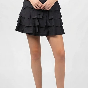 Minifalda Negra con Volantes en Capas WET SEAL (M) SHOWROOM