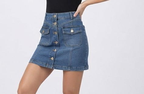 Minifalda Con Botones Frontales FREE PEOPLE (M) NUEVO 1