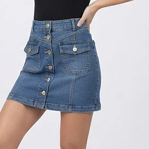 Minifalda Con Botones Frontales FREE PEOPLE (M) SHOWROOM