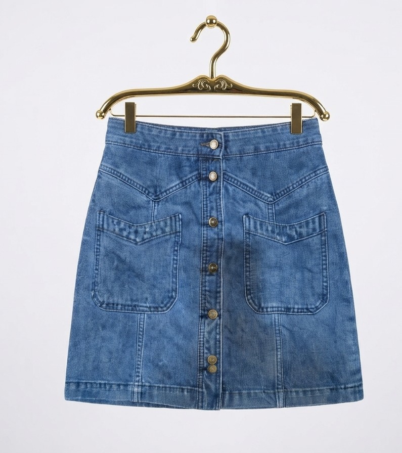 Minifalda Con Botones Frontales FREE PEOPLE (M) NUEVO 2
